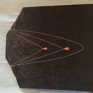 Multistrand Necklace with Pink Turquoise Pendants